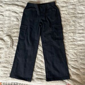 SHEIN PETITE Solid Flap Pocket Zipper Fly Pants